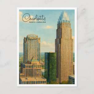 Tarjeta postal de viaje del cielo de Charlotte NC