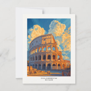 Tarjeta postal de viaje del Colosseo de Roma