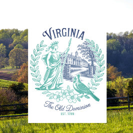 Tarjeta Postal de Viaje del Estado Virginia Old Do