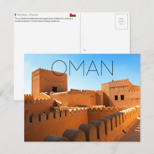 Tarjeta postal de viaje del Fuerte Nizwa, Omán
