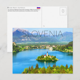 Tarjeta postal de viaje del lago Bled, Eslovenia