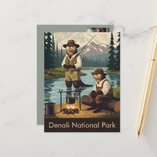 Tarjeta postal de viaje del Parque Nacional Denali