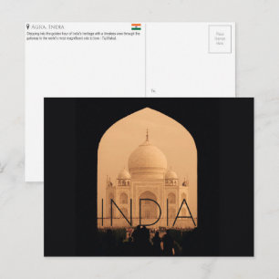 Tarjeta postal de viaje del Taj Mahal, Agra, India