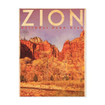 Tarjeta postal de viaje del virgen Zion
