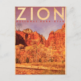 Tarjeta postal de viaje del virgen Zion