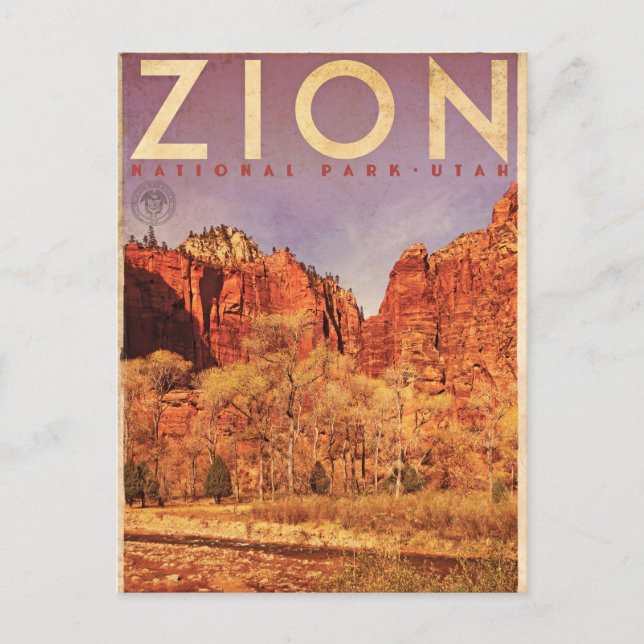 Tarjeta postal de viaje del virgen Zion (Anverso)
