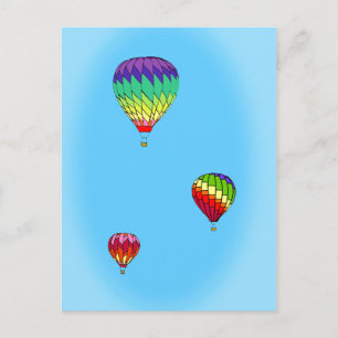 Tarjeta postal de viaje en globo aerostático