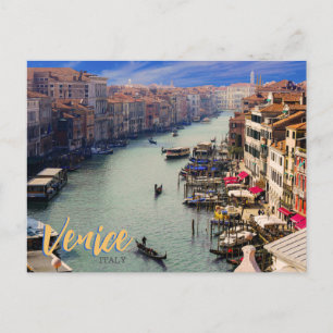Tarjeta postal de viaje escénico de Venecia Italia