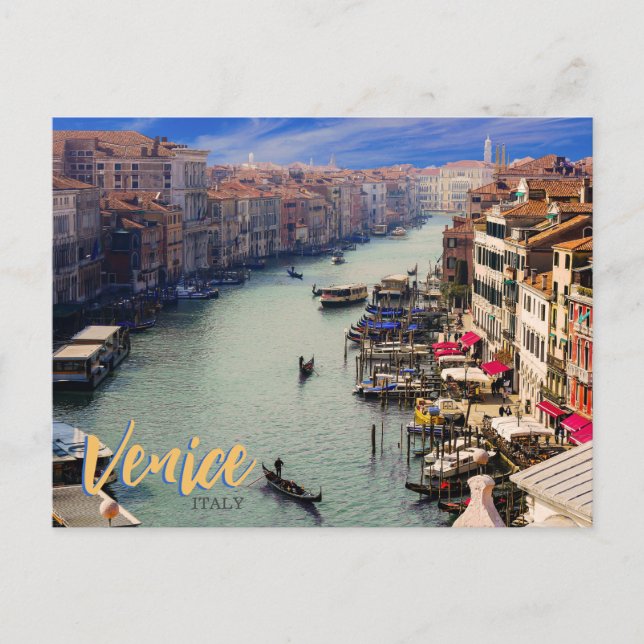 Tarjeta postal de viaje escénico de Venecia Italia (Anverso)
