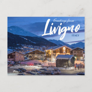Tarjeta postal de viaje escénico Livigno Italia