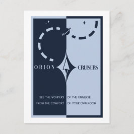 Tarjeta postal de viaje espacial - Cruceros Orion
