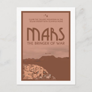 Tarjeta postal de viaje espacial - Marte