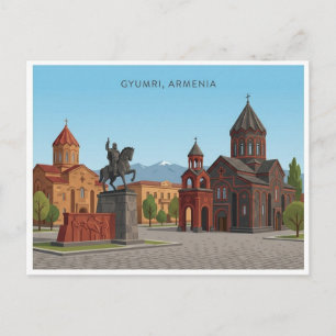 Tarjeta postal de viaje Gyumri Armenia