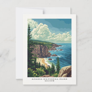 Tarjeta postal de viaje Maine del Parque Nacional 