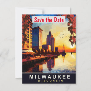 Tarjeta postal de viaje, Milwaukee, Wisconsin, 