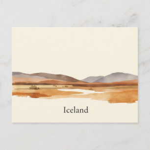 Tarjeta Postal de Viaje Mínimo Boho Islandia
