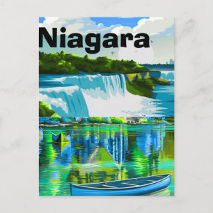 Tarjeta postal de viaje Niagara Falls Ontario, par