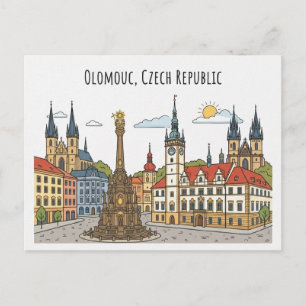Tarjeta postal de viaje Olomouc República Checa