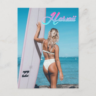 Tarjeta postal de viaje para Chica surfista de Haw