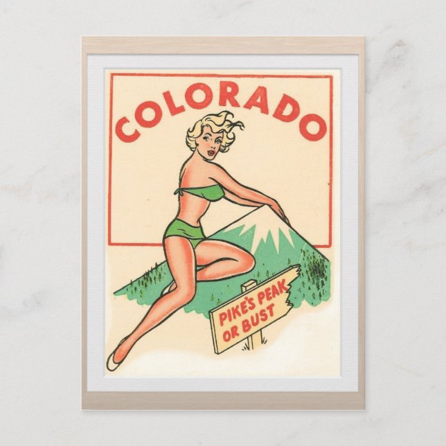 Tarjeta postal de viaje para época de Colorado (Anverso)