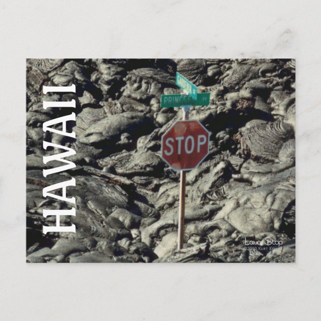 Tarjeta postal de viaje para parada de lava en Haw (Anverso)