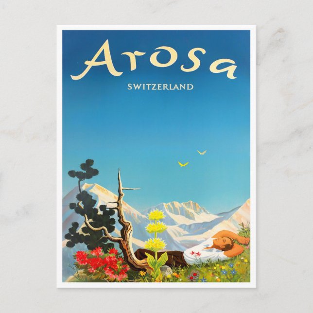 Tarjeta postal de viaje para Suiza Arosa (Anverso)