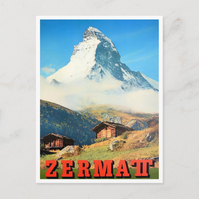 Tarjeta postal de viaje para Suiza Zermatt (Anverso)
