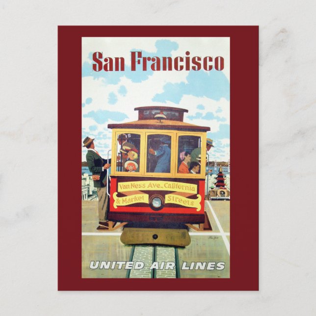 Tarjeta postal de viaje para tranvía de San Franci (Anverso)