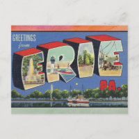 Tarjeta postal de viaje por cosecha de Erie, Penns