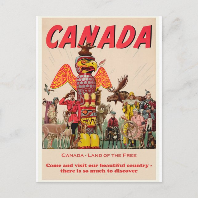 Tarjeta postal de viaje por cosecha en Canadá (Anverso)
