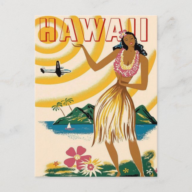 Tarjeta postal de viaje por cosecha en Hawaii (Anverso)