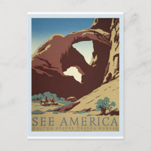 Tarjeta postal de viaje por cosecha estadounidense