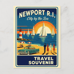 Tarjeta Postal de Viaje Retro de Newport RI – Esti