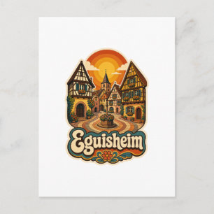 Tarjeta Postal de Viaje Retro Eguisheim Alsacia Fr
