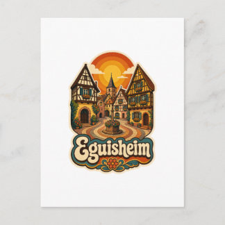 Tarjeta Postal de Viaje Retro Eguisheim Alsacia Fr