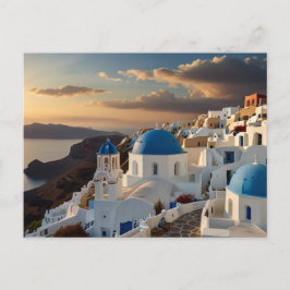 Tarjeta Postal de Viaje Retro Vintage Santorini Az