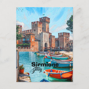 Tarjeta postal de viaje Sirmione Italia, Po de via