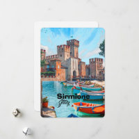Tarjeta postal de viaje Sirmione Italia, Po de via