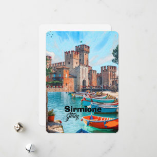 Tarjeta postal de viaje Sirmione Italia, Po de via