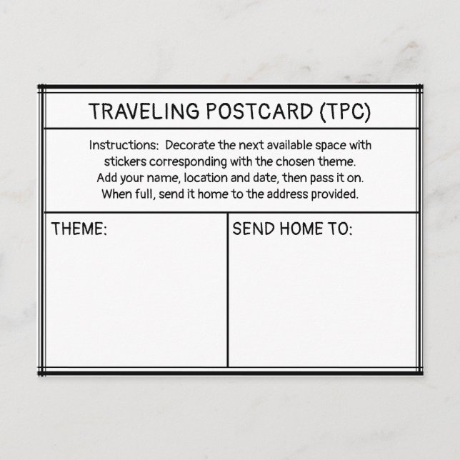 TARJETA POSTAL DE VIAJE (TPC) (Anverso)