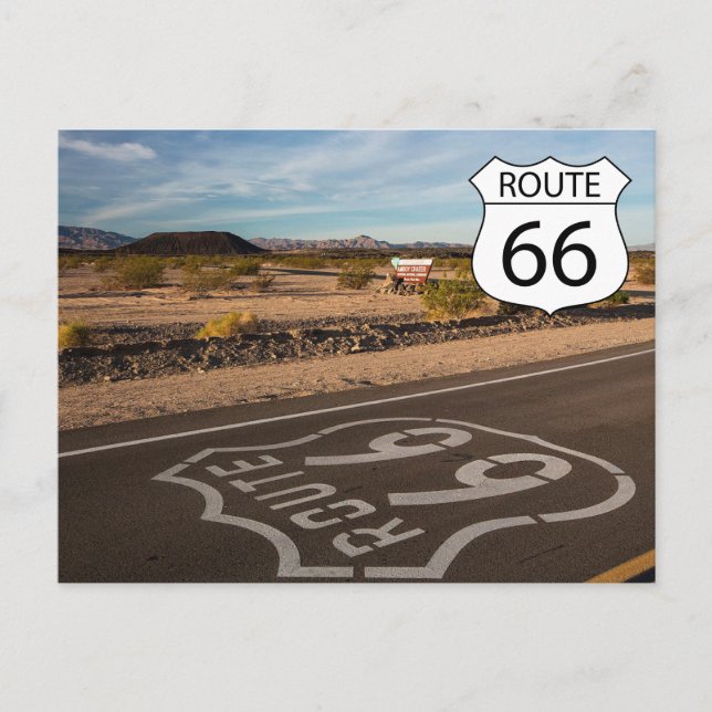 Tarjeta postal de viaje US Route 66 (Anverso)