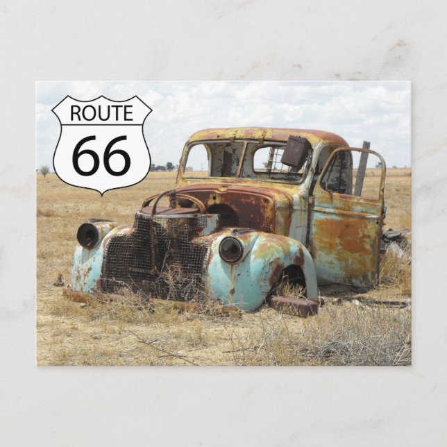 Tarjeta postal de viaje US Route 66 (Anverso)