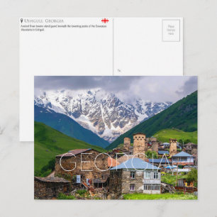 Tarjeta postal de viaje Ushguli, Georgia