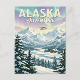 Tarjeta postal de viaje vintage | Alaska