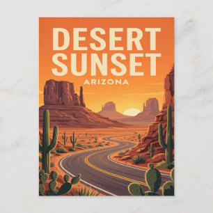 Tarjeta postal de viaje vintage Arizona