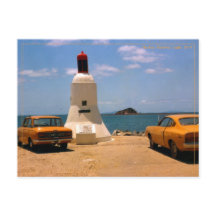 tarjeta postal de viaje vintage Australia coches r