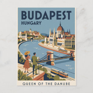 Tarjeta postal de viaje vintage   Budapest
