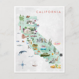 Tarjeta postal de viaje vintage | California