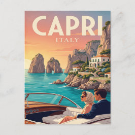 Tarjeta postal de viaje vintage | Capri Italia
