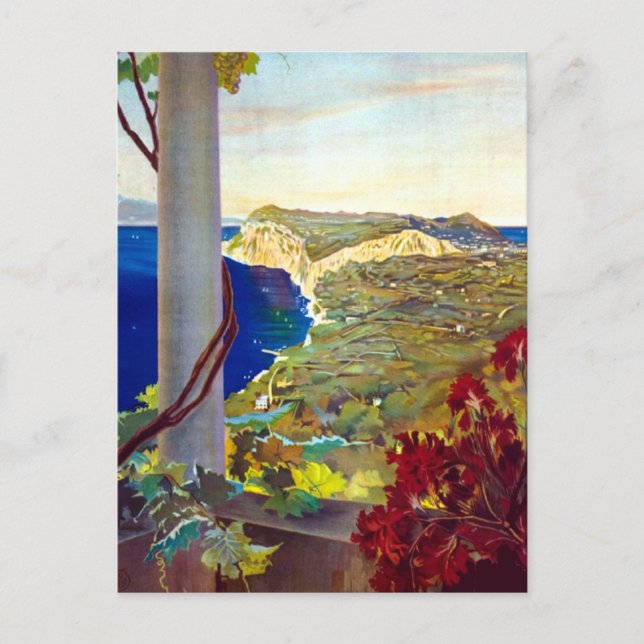Tarjeta postal de viaje vintage Capri Italia (Anverso)